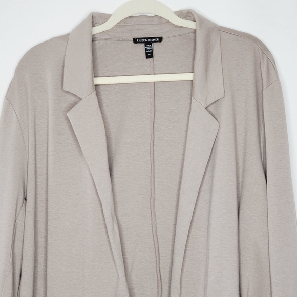 Eileen Fisher Organic Cotton Blend Blazer Sz 2X Open Front Stretch Jacket Pocket - Picture 4 of 13